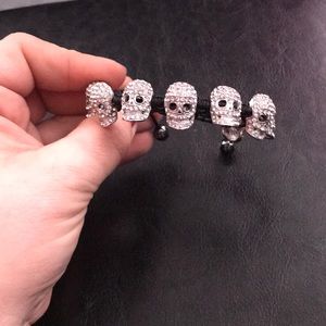Stone-Encrusted Skull Bracelet